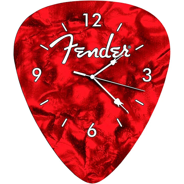 Fender Guitar Pick Wall Clock Red