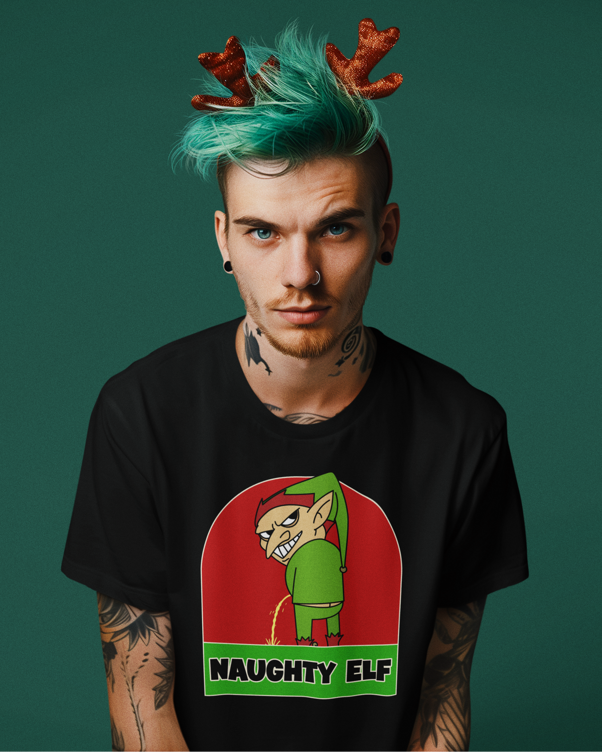 Naughty Elf Christmas Tee