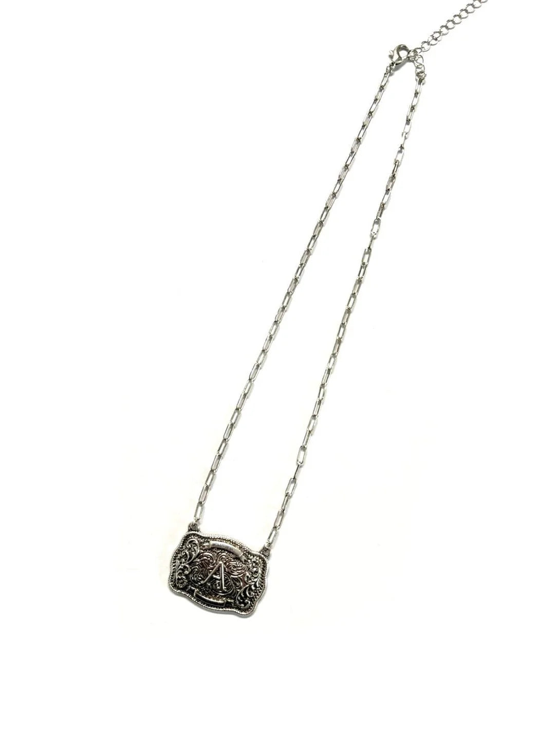 Belt Buckle Initial Necklace - Studio 653