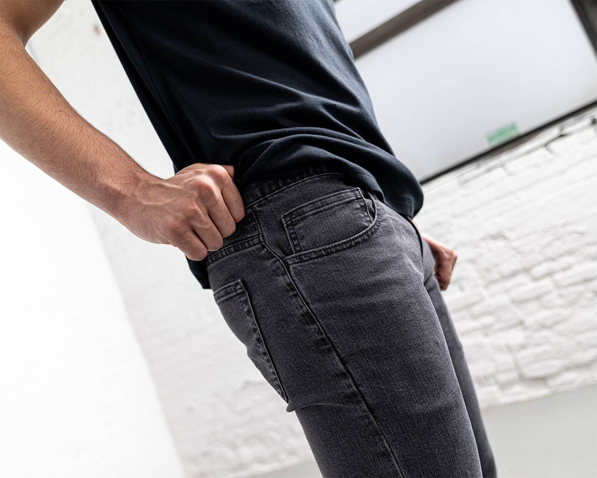 Slim Fit Grey Wash Jeans - Studio 653