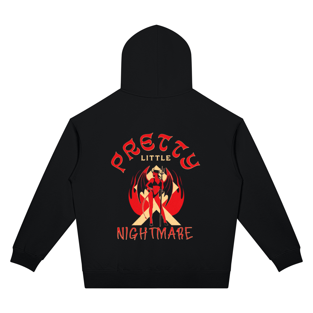 Pretty Little Nightmare Black Oversized Drop Shoulder Hoodie - Studio 653