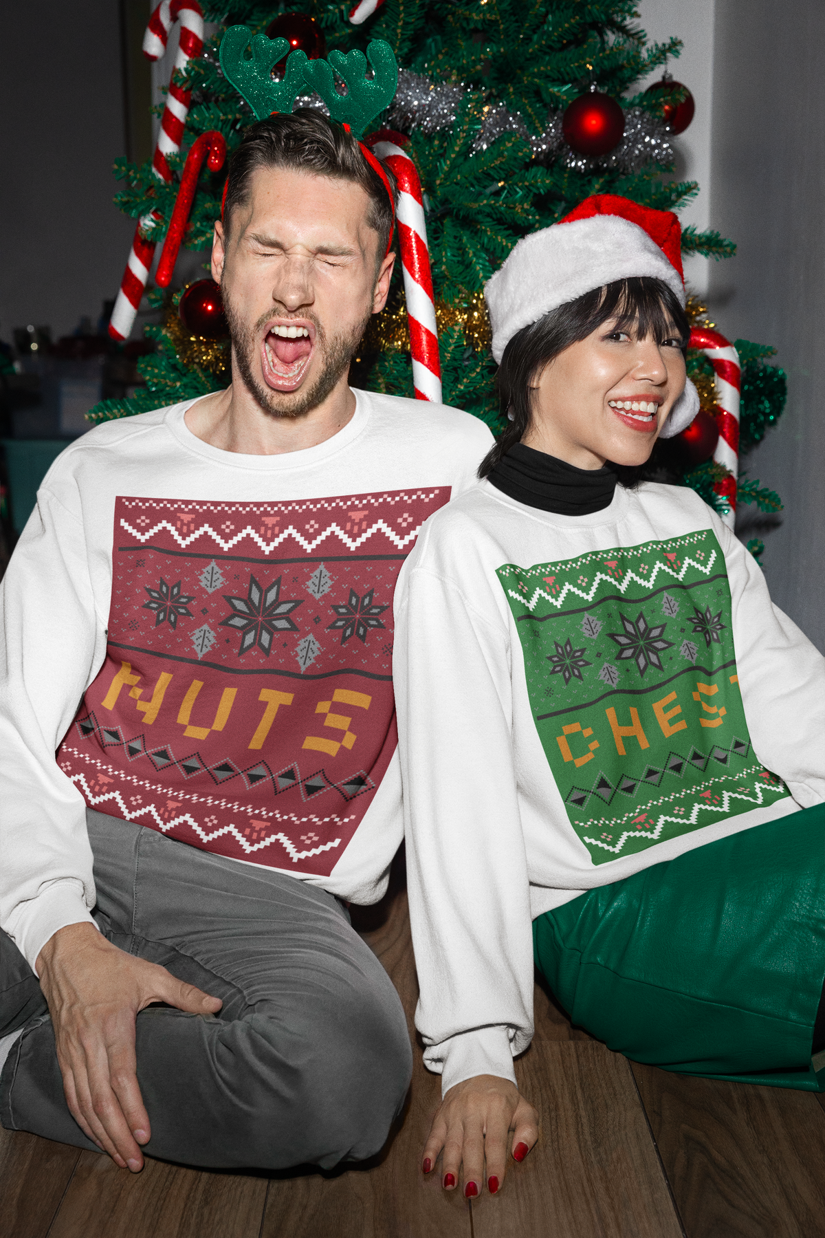 Chest Holiday Sweater Crewneck Sweatshirt