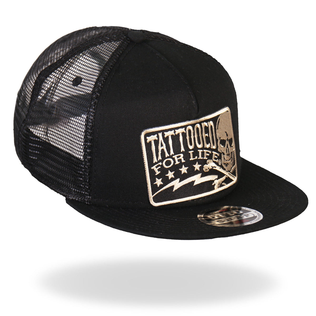 Hot Leathers GSH2003 Tattooed for Life Skull and Bolts Snap Back Hat - Studio 653