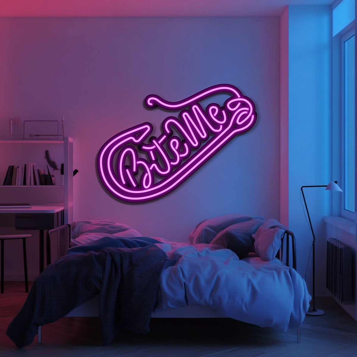 "Bite Me" Metal Neon Wall Art Sign