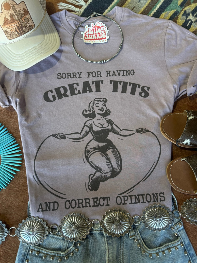 Sorry For Having Great Tits Graphic Tee - Studio 653