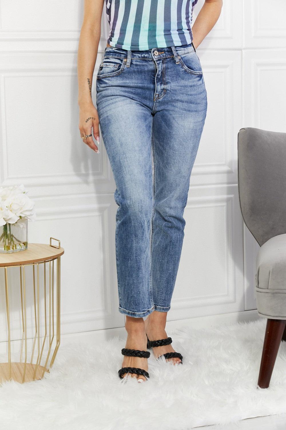 Amara High-Rise Slim Straight Jeans - Studio 653