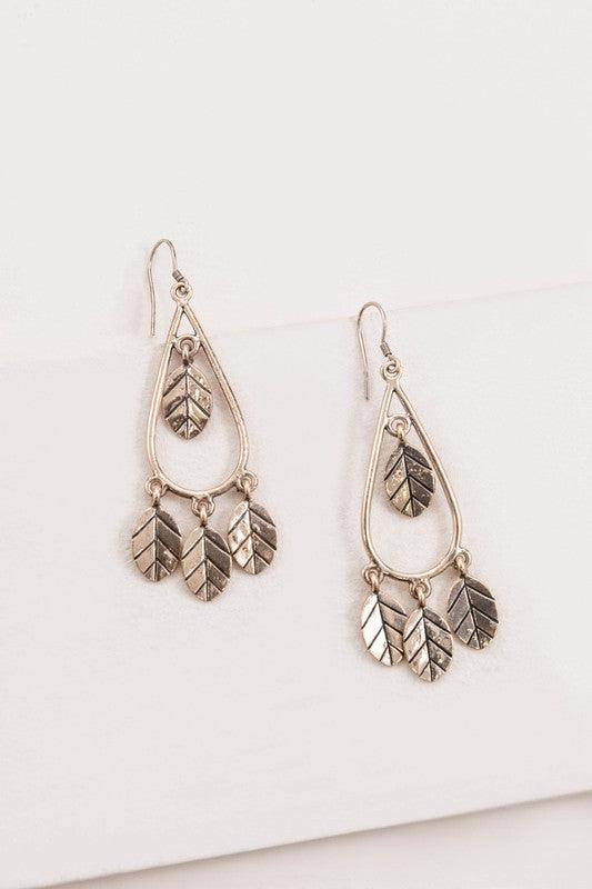 Wind Swept Leaf Earrings - Studio 653