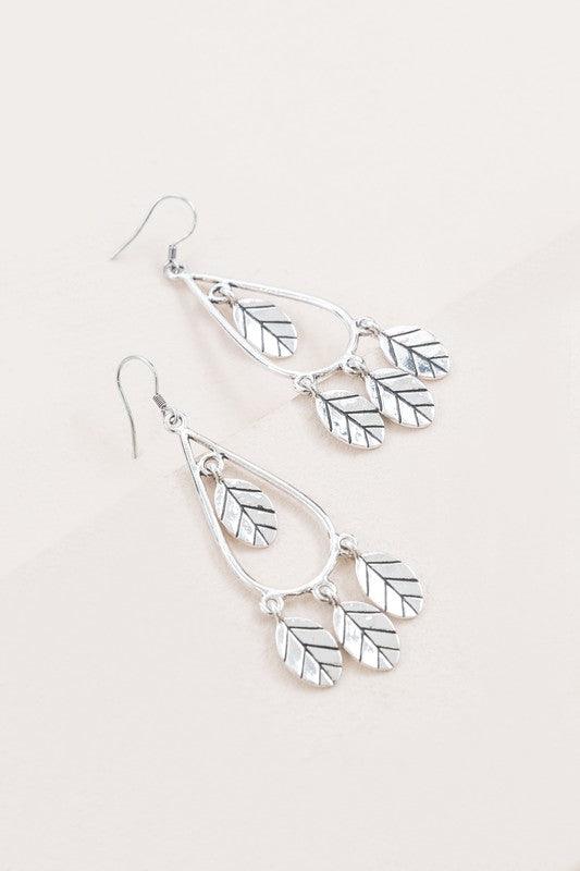 Wind Swept Leaf Earrings - Studio 653