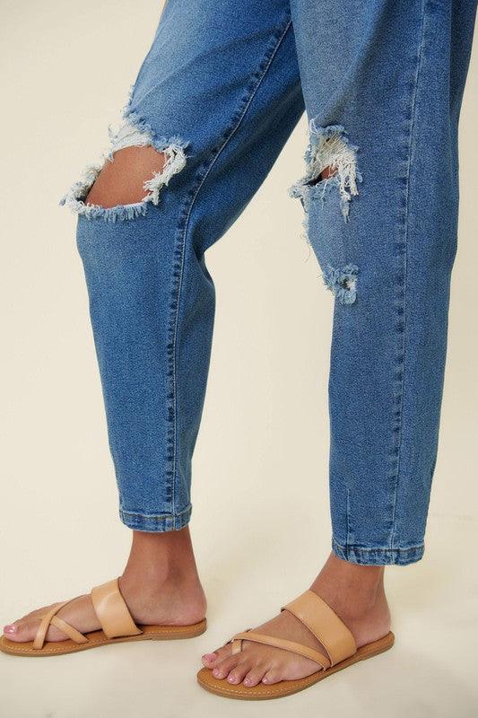 High-Rise Distressed Slouchy Jean - Studio 653