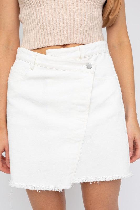 White Denim Mini Skirt - Studio 653