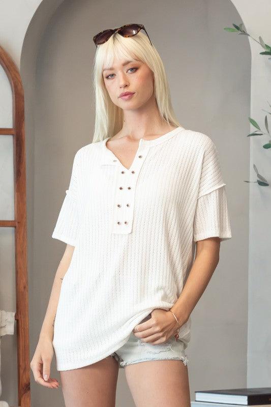 Diana Eyelet Tunic Top - Studio 653