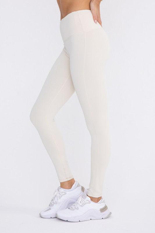 Jacquard Ribbed High-Waisted Leggings - Studio 653