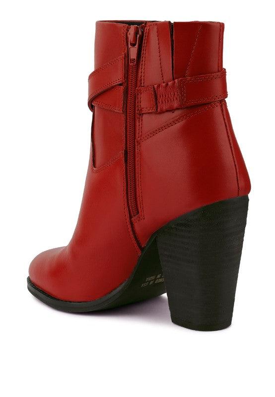 Cat- Track Leather Heeled Ankle Boots - Studio 653