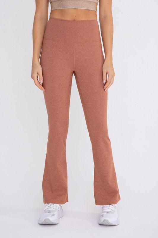 Flare Swoop Back High-Waisted Leggings - Studio 653