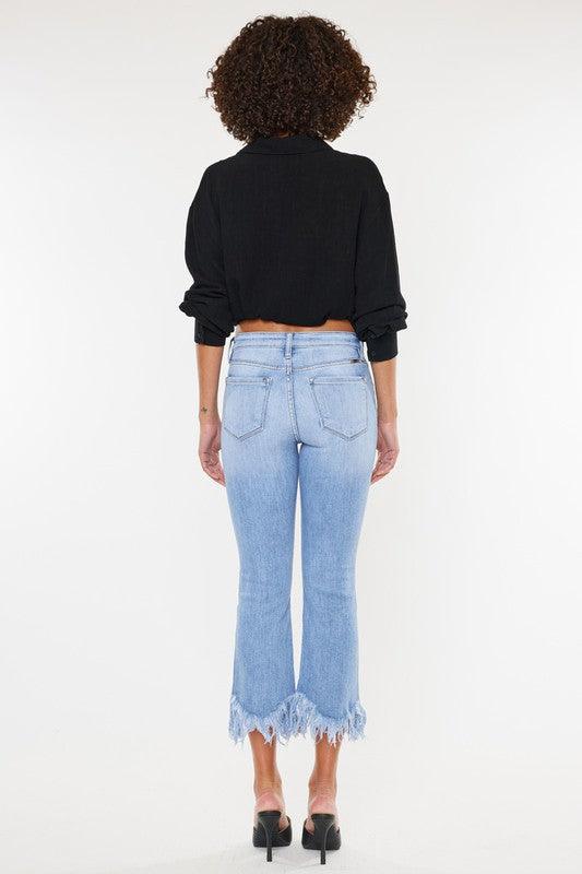 High-Rise Crop Bootcut Denim Pants - Studio 653