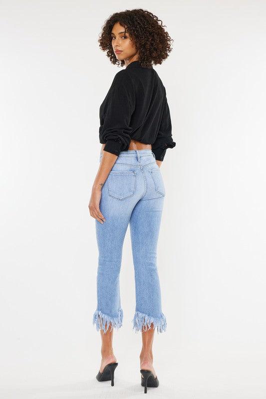 High-Rise Crop Bootcut Denim Pants - Studio 653