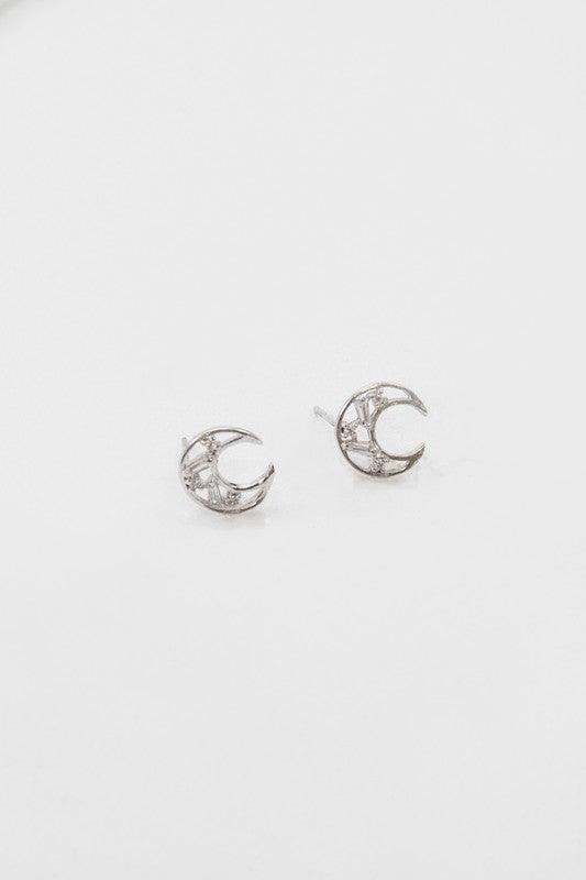 Sterling Silver Crescent Stone Earrings - Studio 653