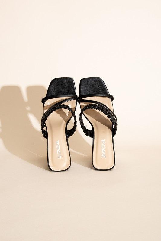 Soda Carmen-S Braided Strap Sandal With Heel - Studio 653